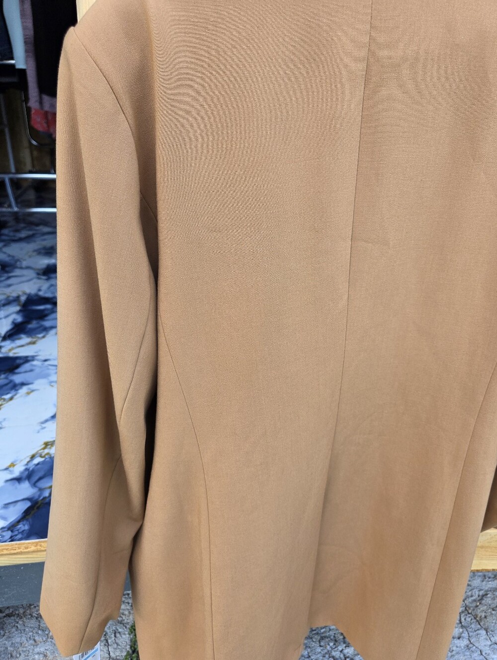 Calvin Klein Women's Mustard Open-Front Blazer Coat - Picture 14 of 16